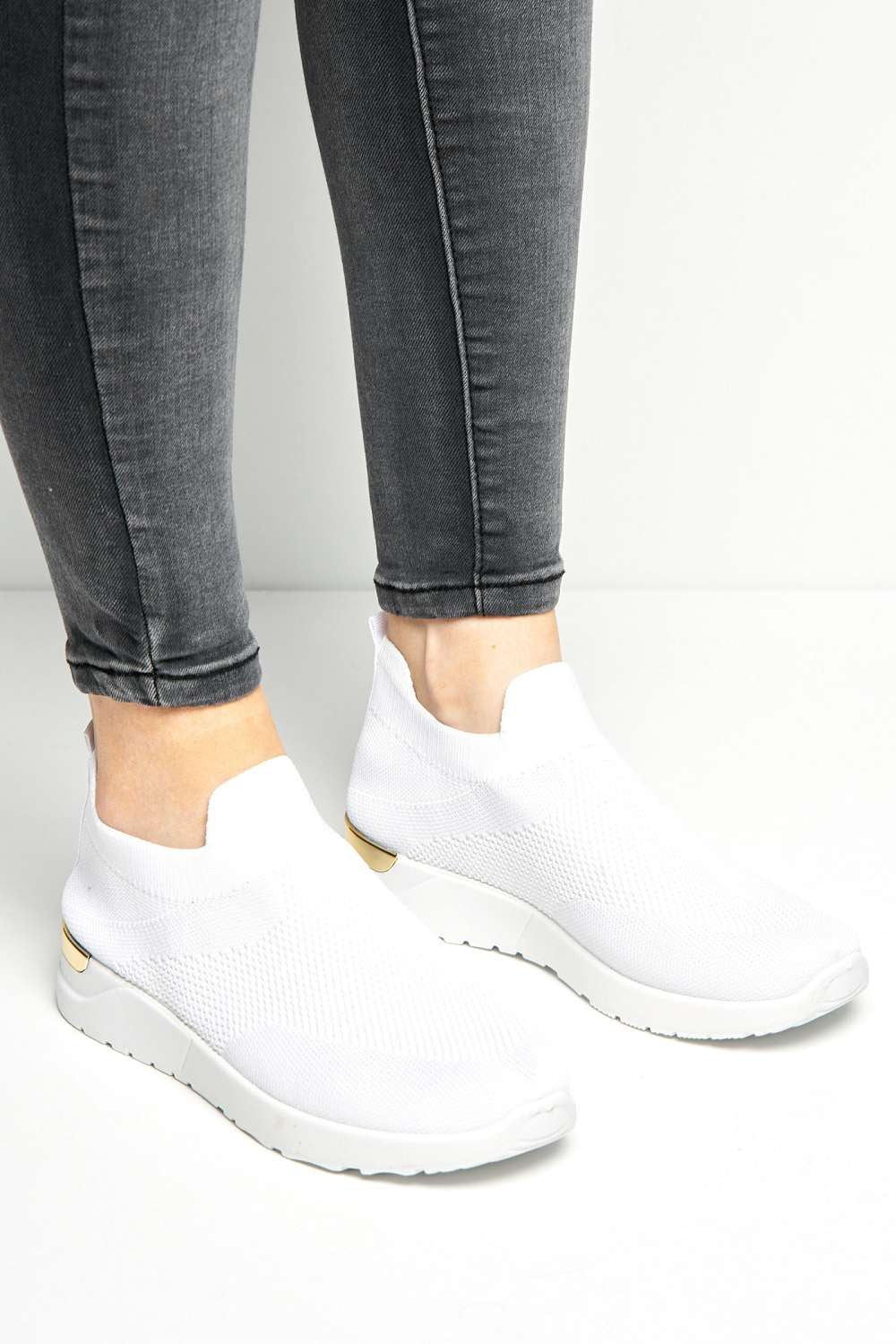 Chelsey Slip On Trainers in White - Image 3