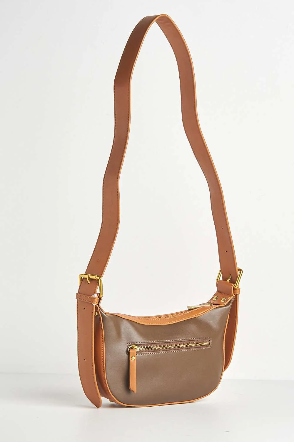 Cinna Horsebit Detail Cross Body Bag in Tan - Image 5