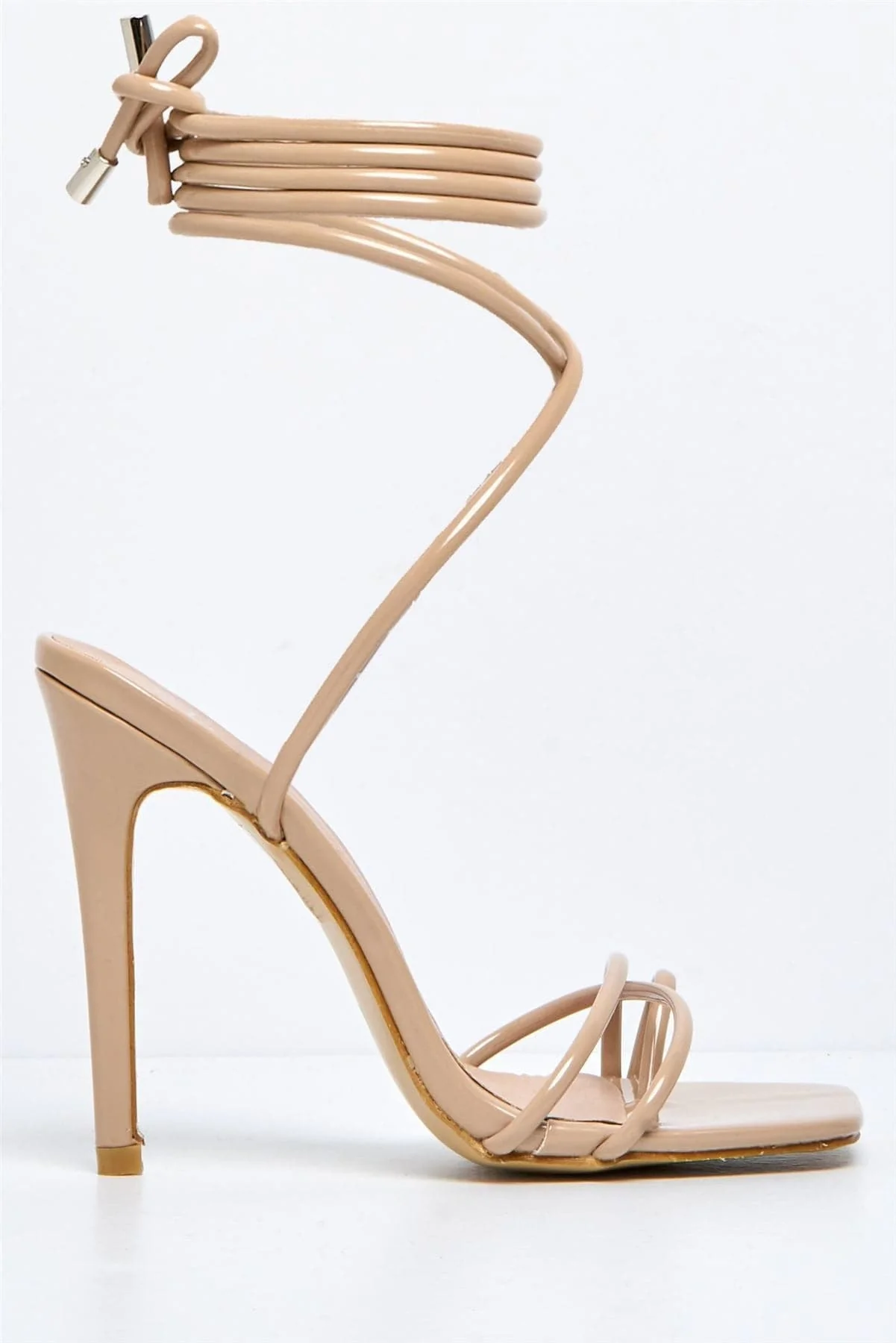 Ciri Square-toe Lace-up Heels in Mocha - Image 4