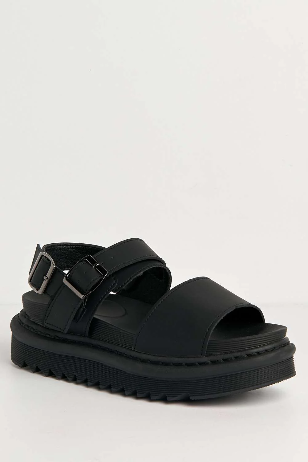 Cirra Anklestrap Flatform Sandals in Black Matt - Image 4