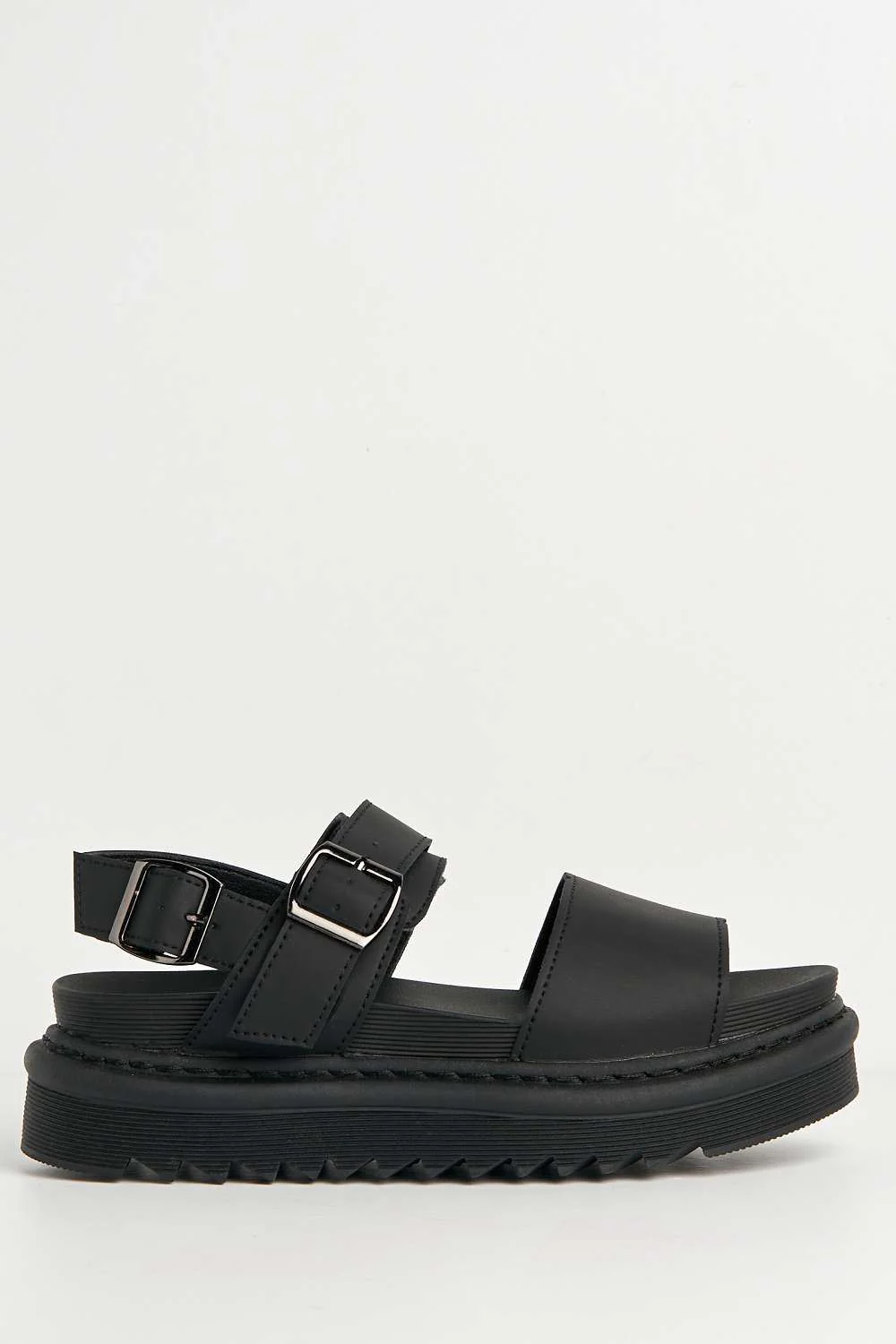 Cirra Anklestrap Flatform Sandals in Black Matt - Image 5