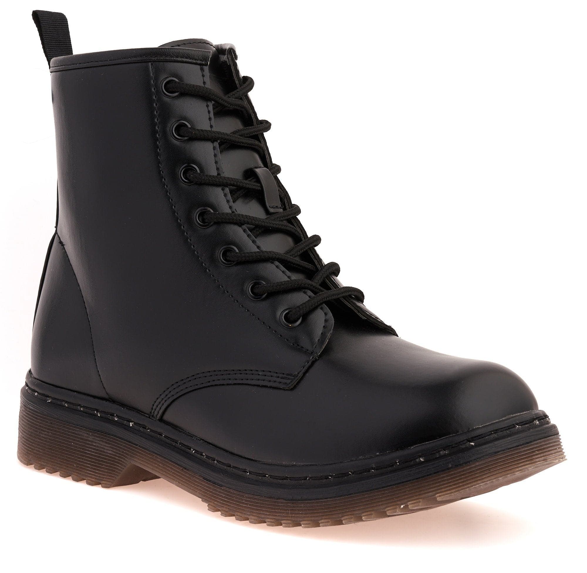 Pria Clear Sole Lace Up Boot in Black Matt - Image 5