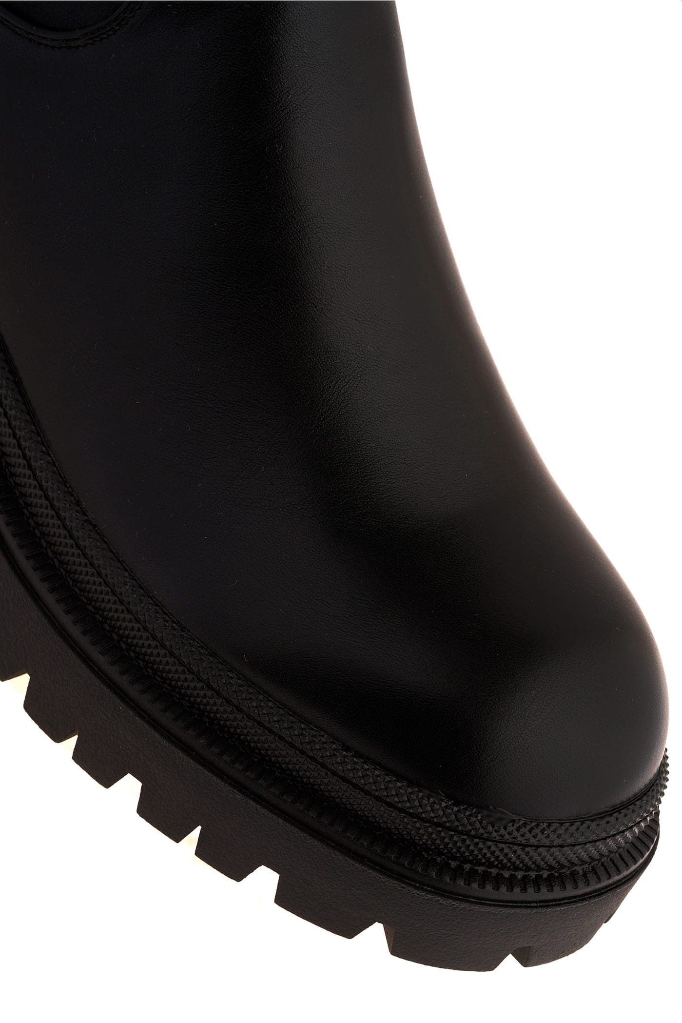 Lotte Cleated Sole Stretch Knee High Boot in Black - Image 6
