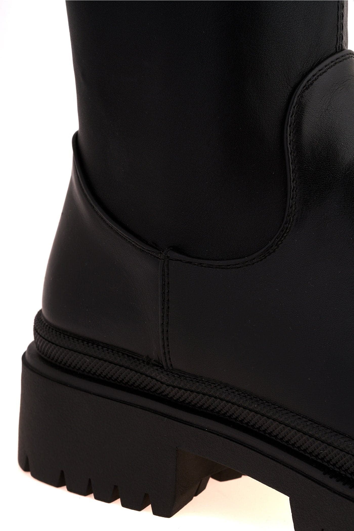 Lotte Cleated Sole Stretch Knee High Boot in Black - Image 8