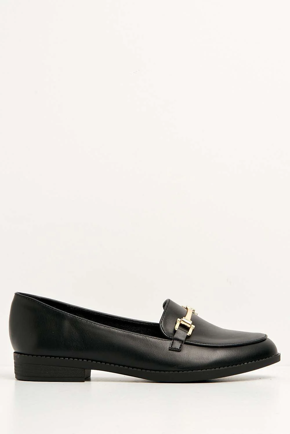 Cooda Metal Link Detail Loafers in Black - Image 4