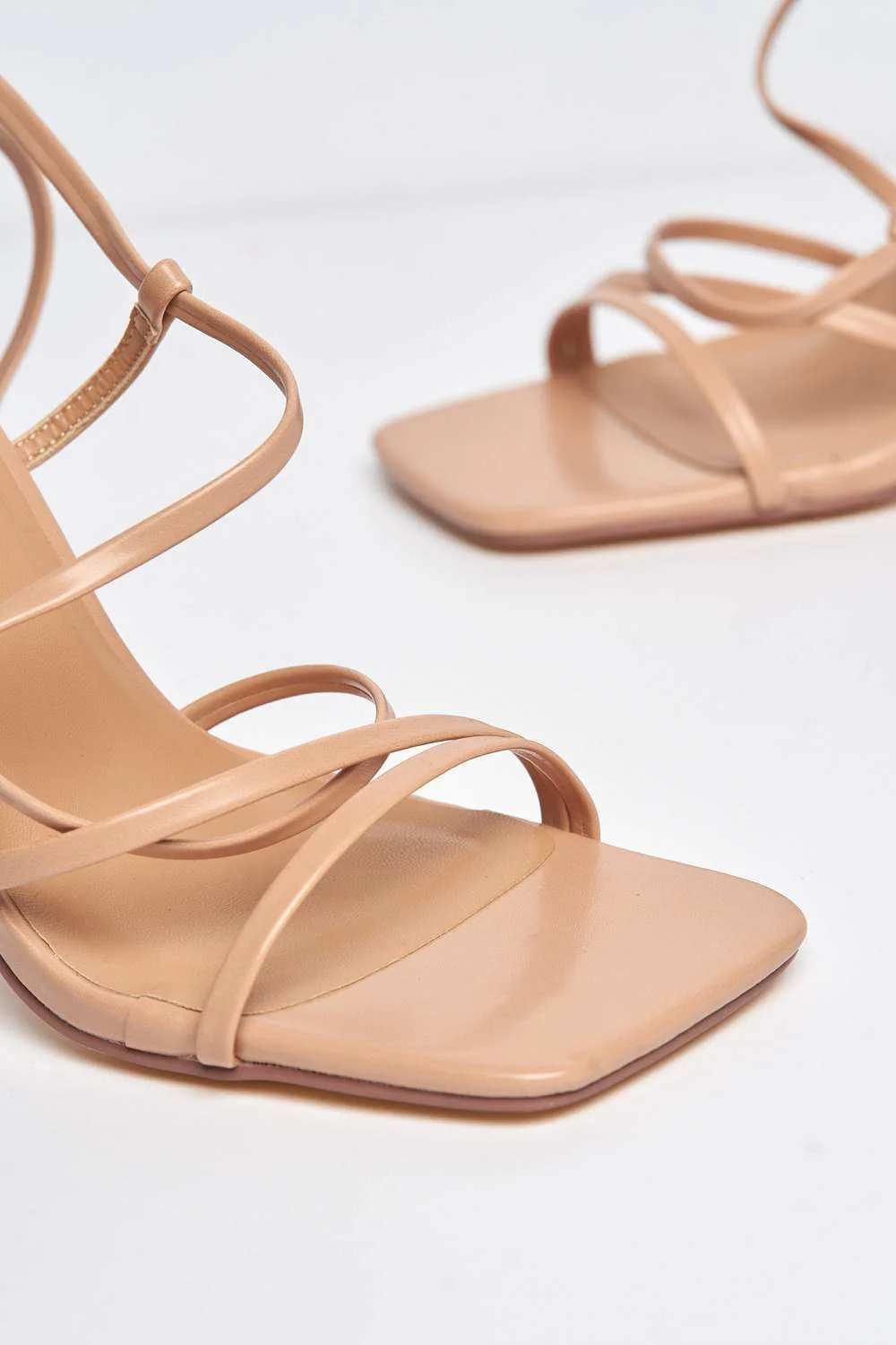 Courtney Strappy Heeled Sandals in Nude Matt - Image 5