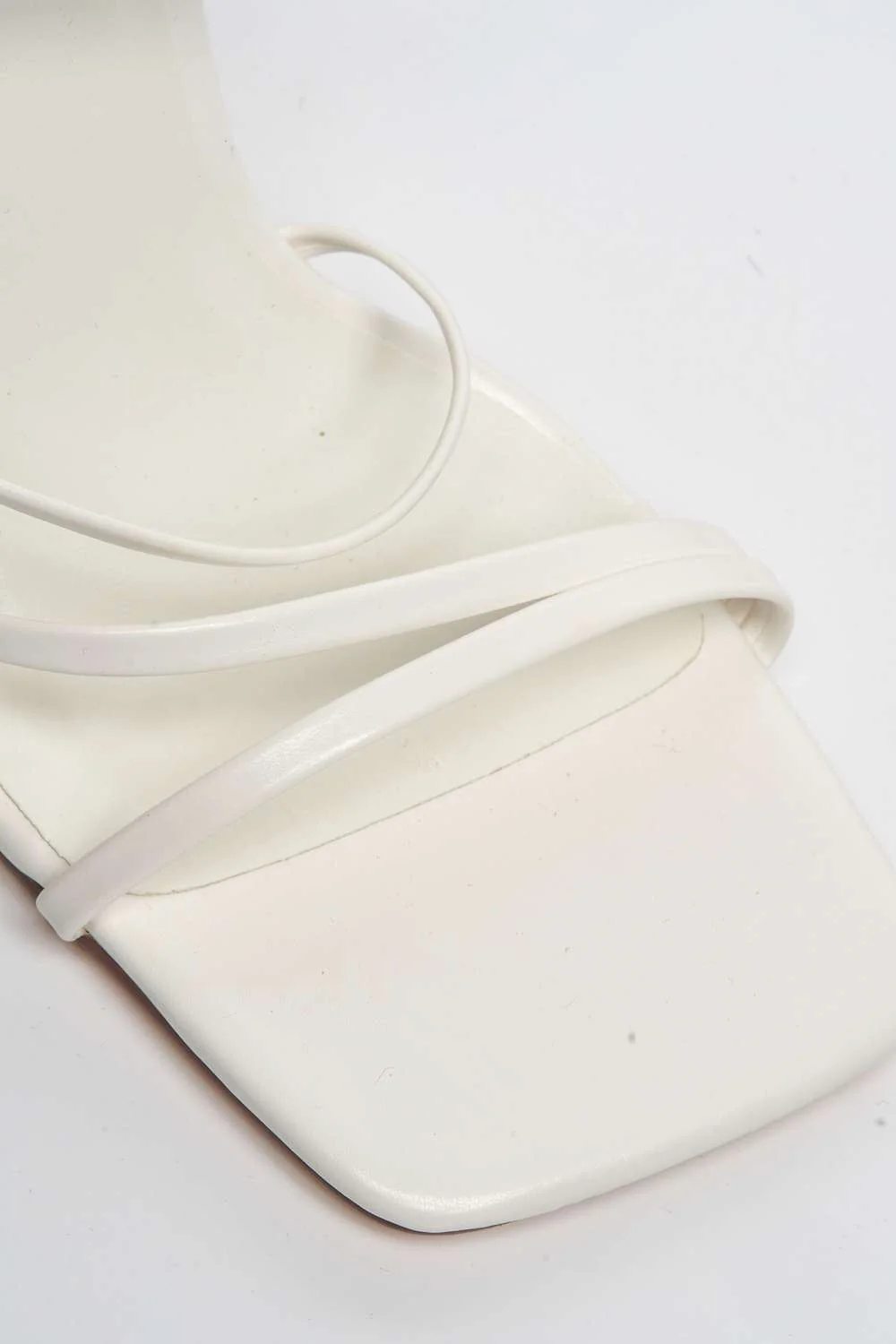 Courtney Strappy Heeled Sandals in White Matt - Image 6
