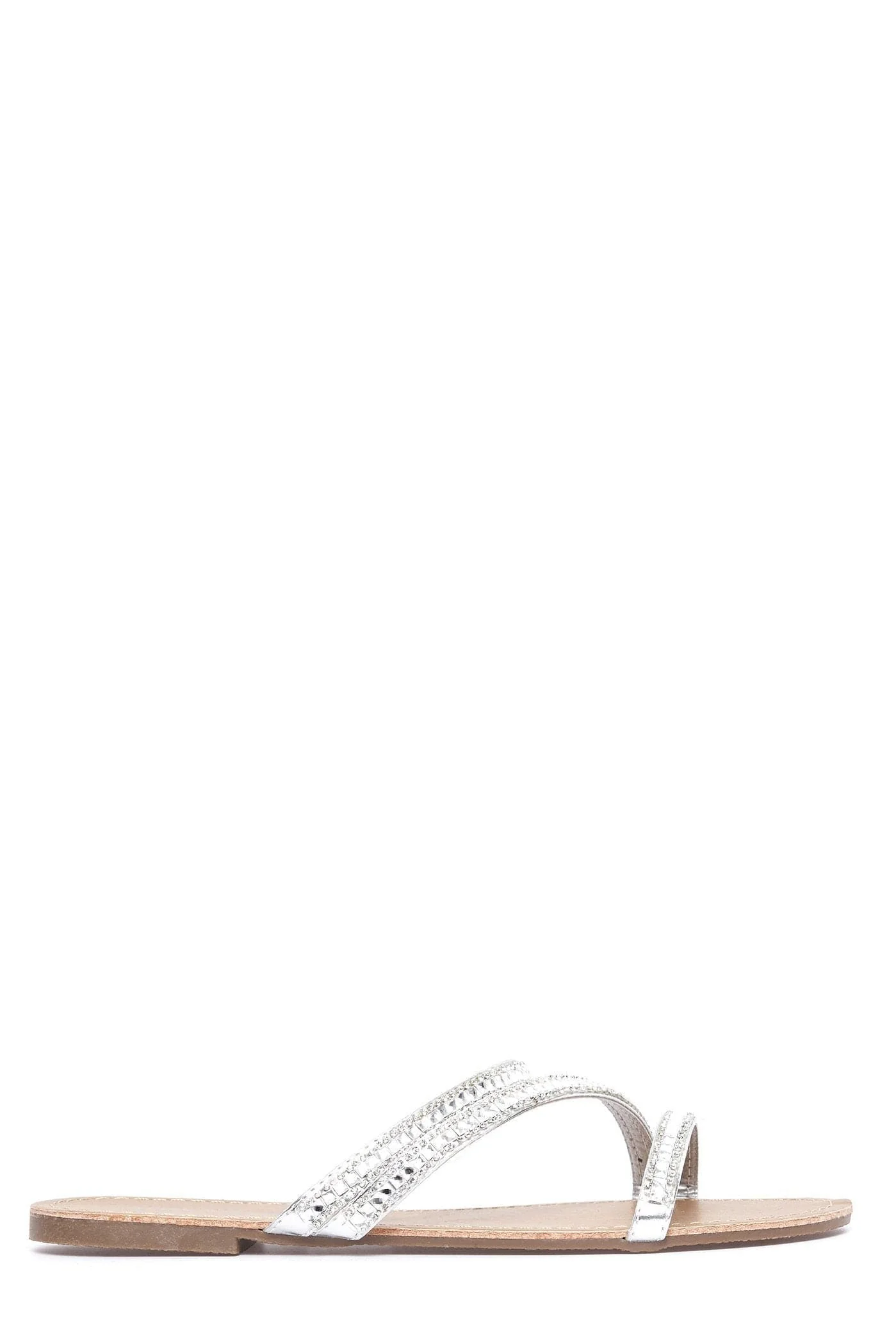 Corrie Crossover Strap Diamante Sandal in Silver - Image 4