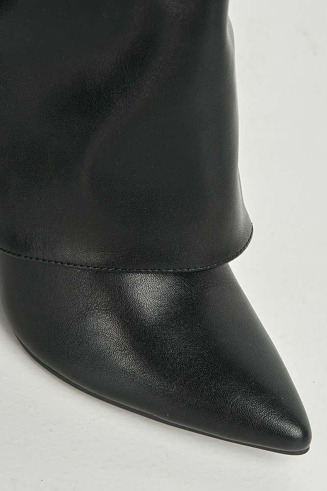 Dalia Pointed Toe Diamante Ankle Boots in Black - Image 5