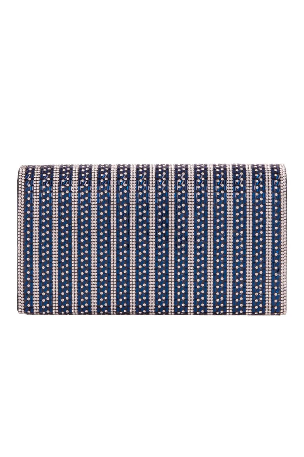 Daliana Envelope Diamante Clutch Bag in Navy - Image 3