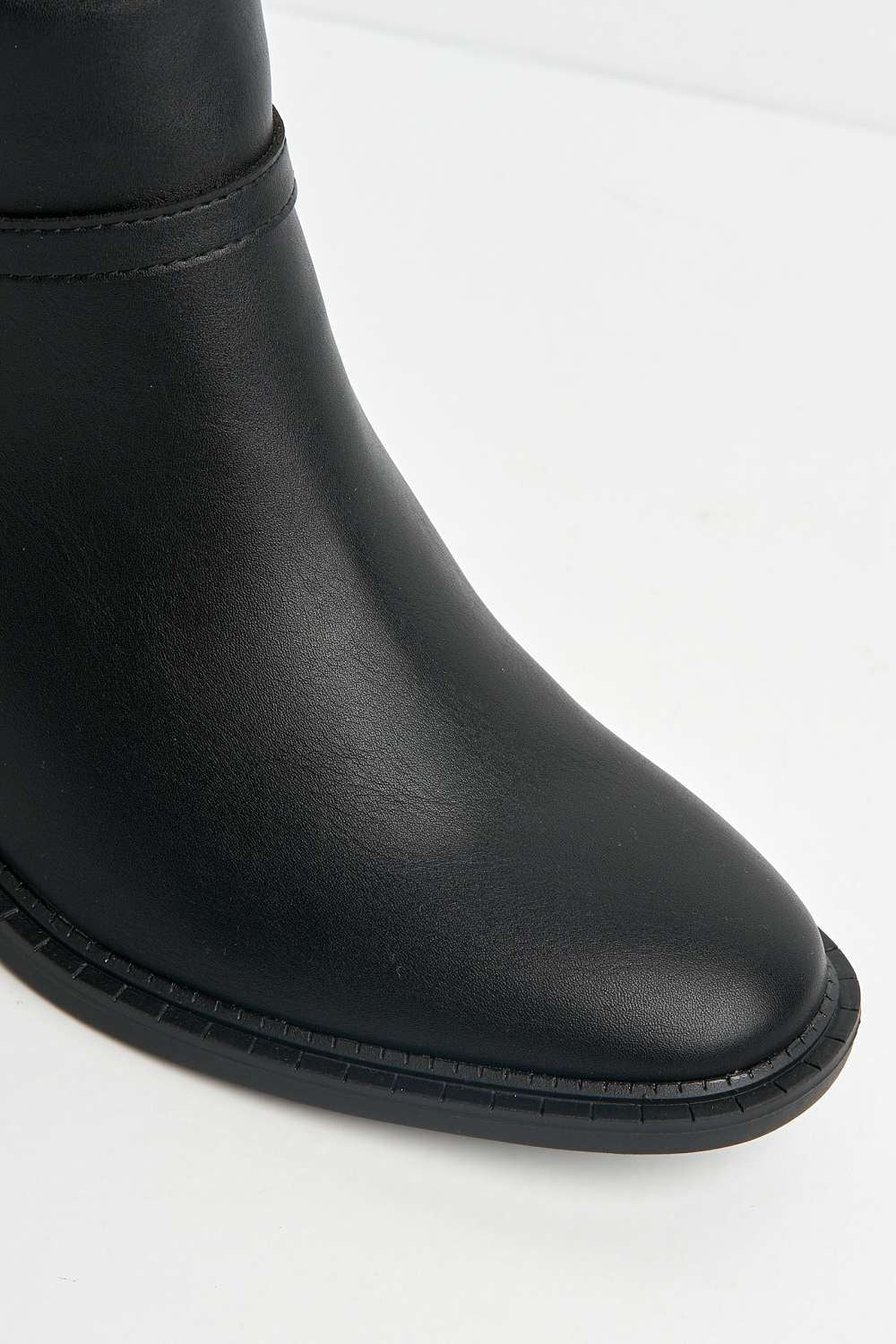 Dalla Buckle Detail Zip Ankle Chelsea Boots in Black Matt - Image 7