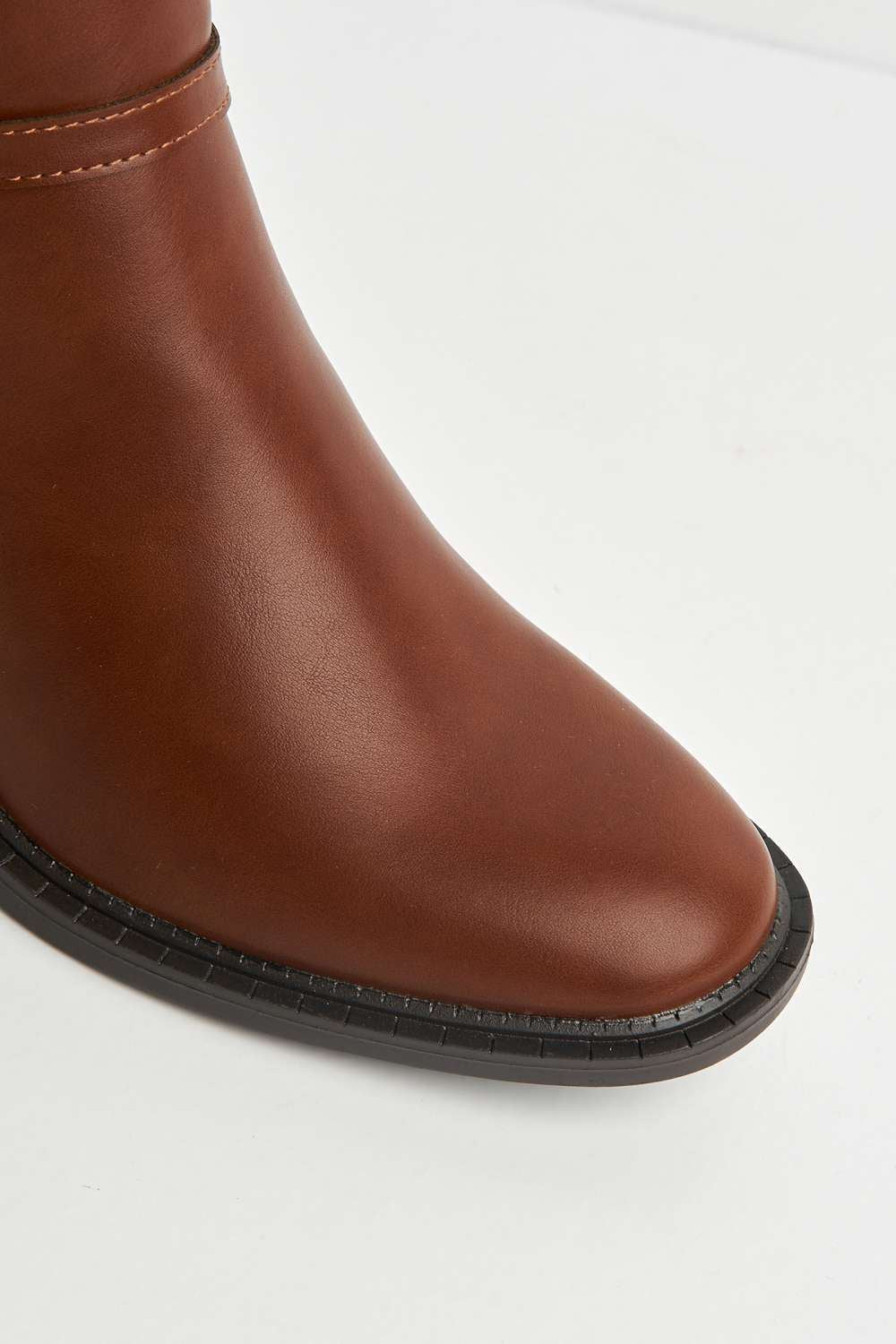 Dalla Buckle Detail Zip Ankle Chelsea Boots in Tan Matt - Image 7
