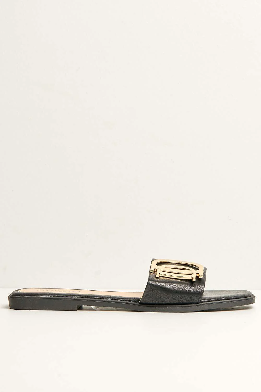 Darcy D Letters Broach Flat Sliders in Black - Image 5