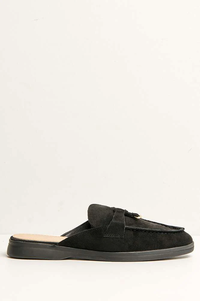 Deejah Padlock Chain Backless Flat Mule in Black - Image 5