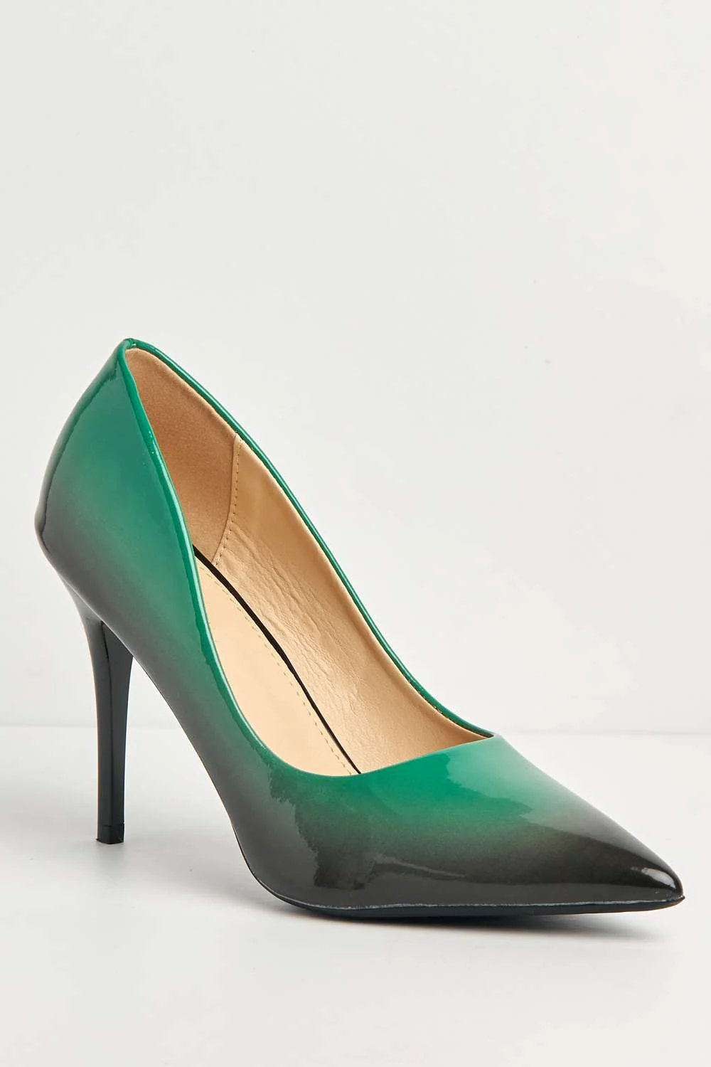 Dua Two Tone Pointed Toe Court Shoes in Green - Image 4