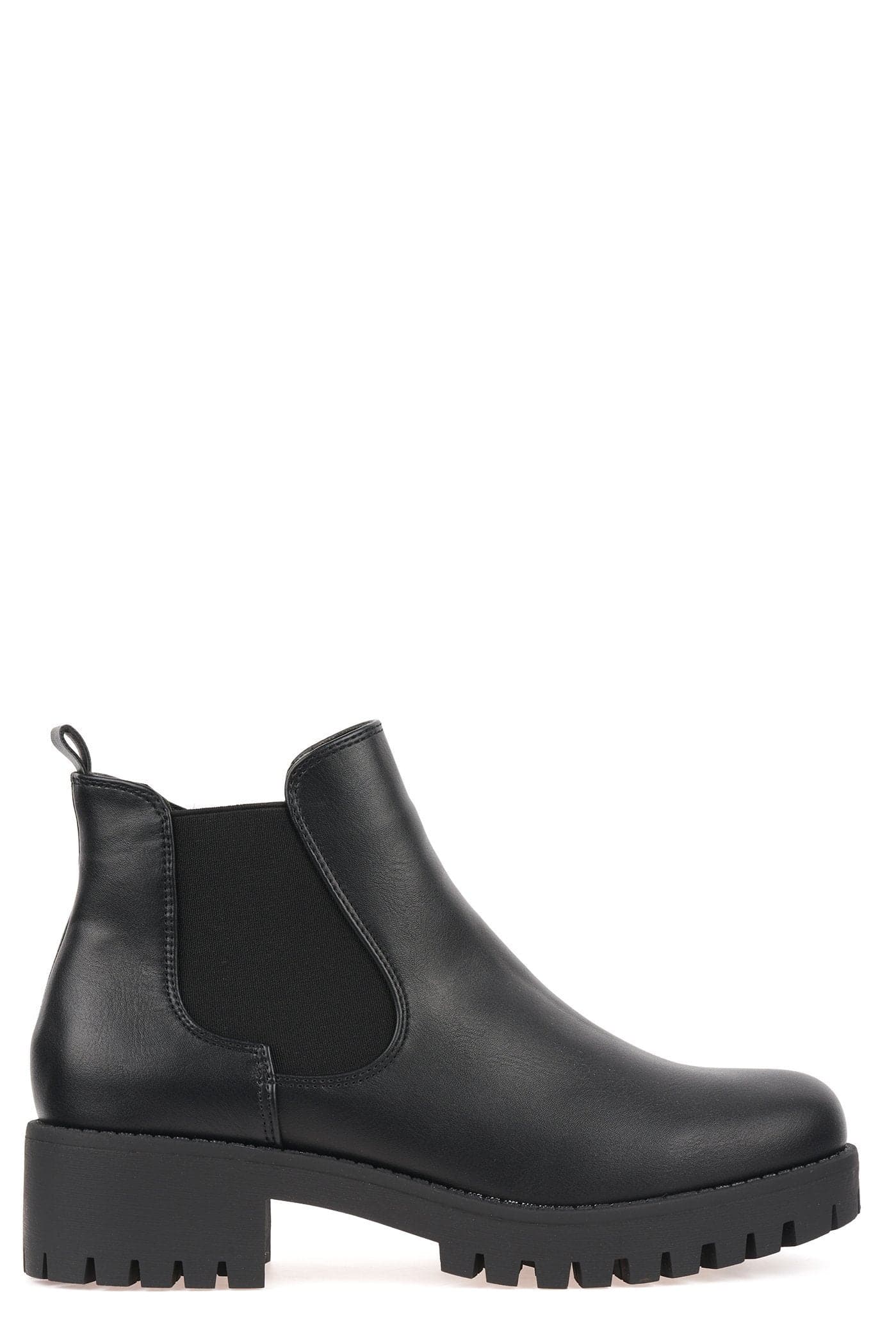 Solo Elastic Cleated Sole Ankle Boot in Black Matt - Image 4
