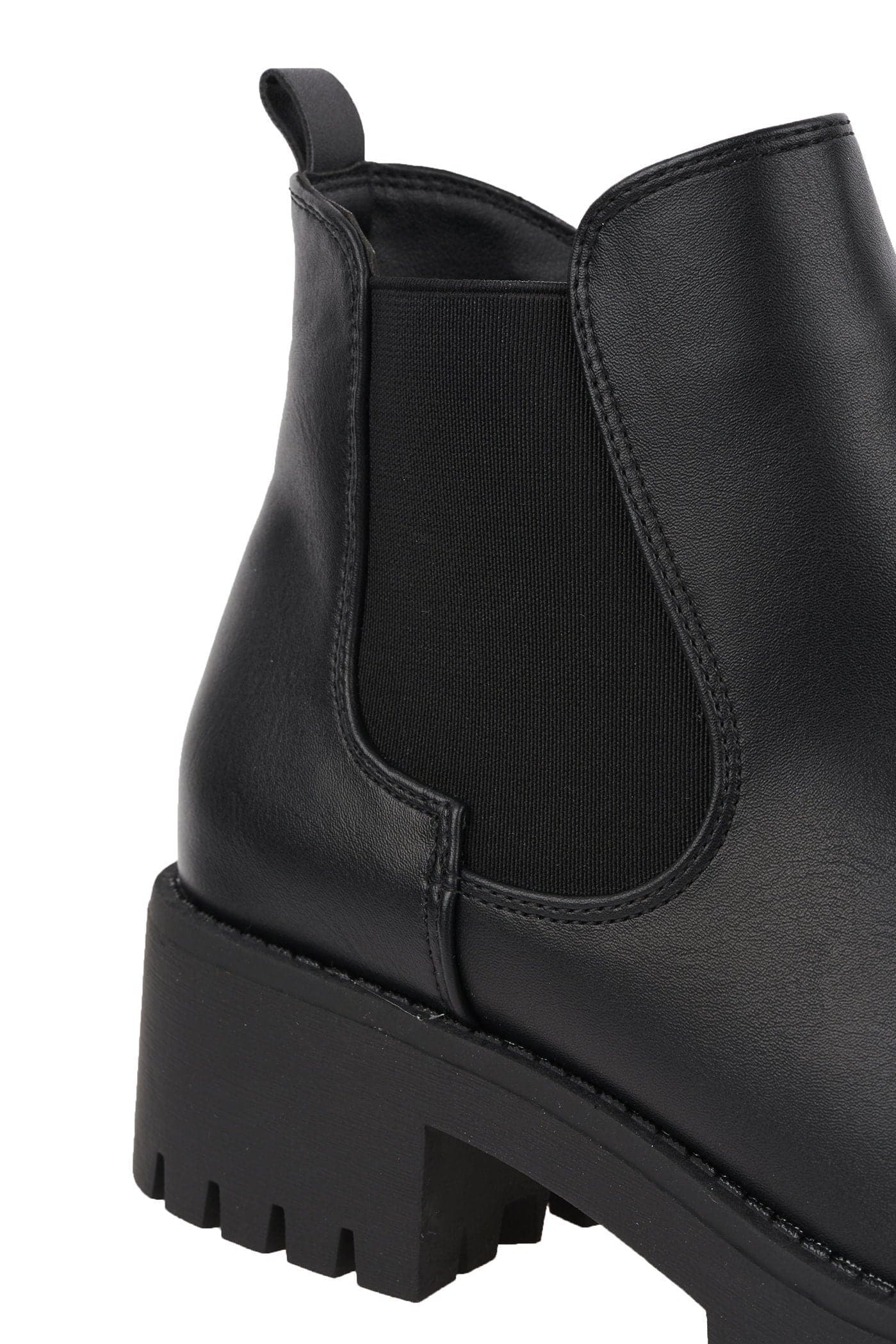 Solo Elastic Cleated Sole Ankle Boot in Black Matt - Image 6