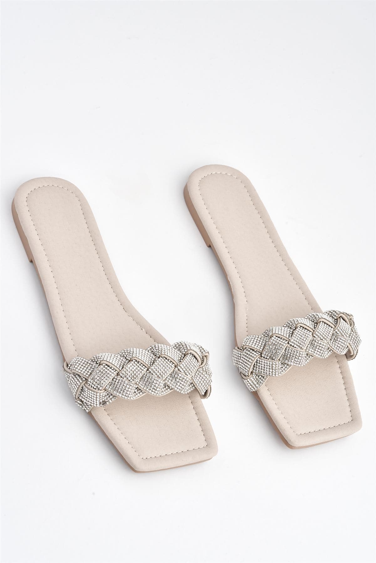 Eleah Diamante Flat in Nude - Image 4