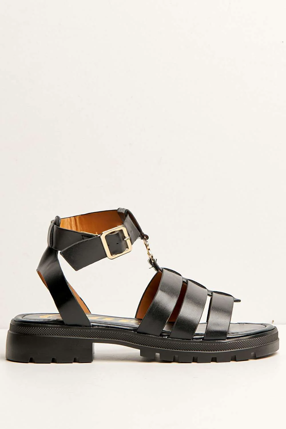 Elenie Anklestrap Flatform Sandals in Black - Image 4