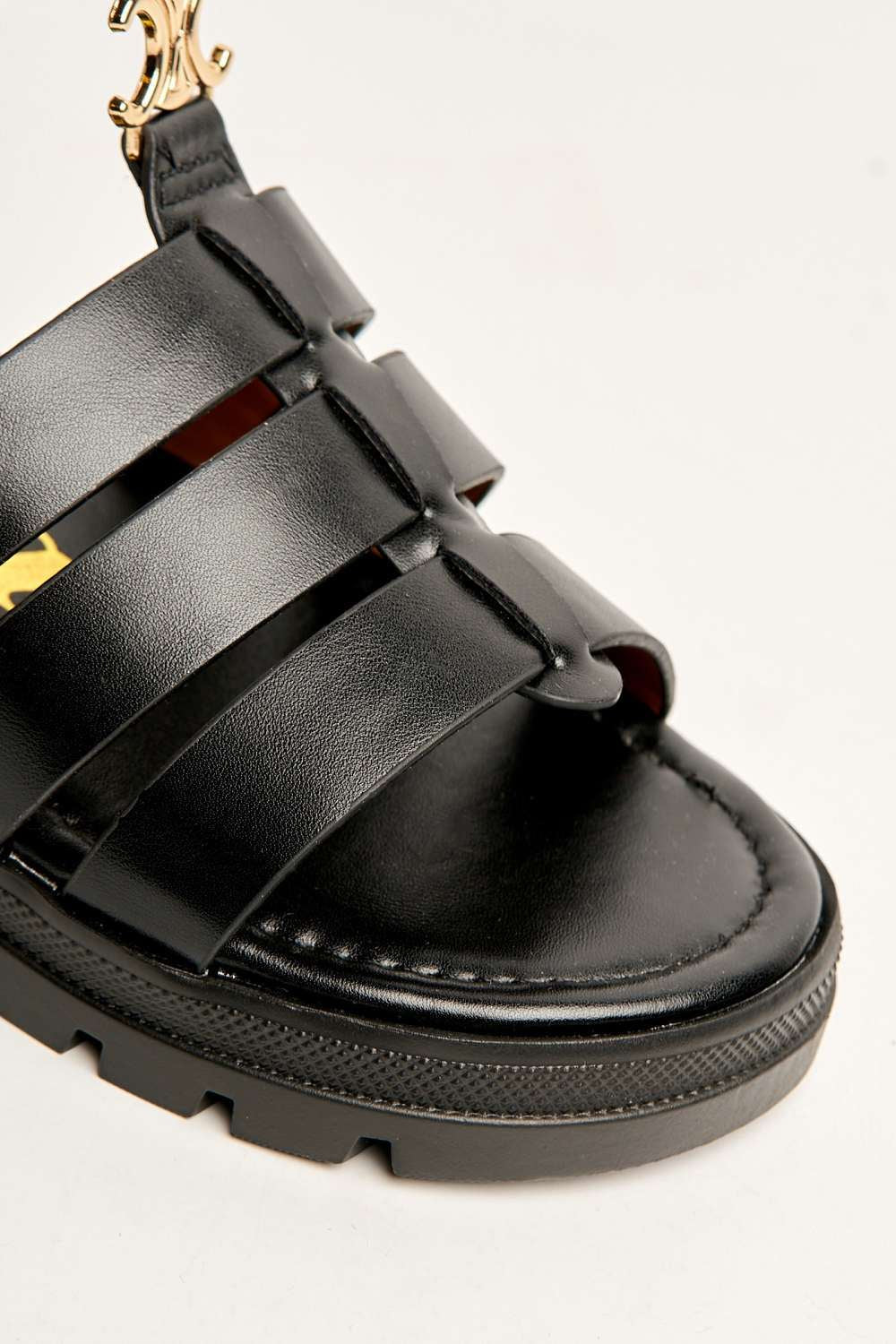 Elenie Anklestrap Flatform Sandals in Black - Image 6