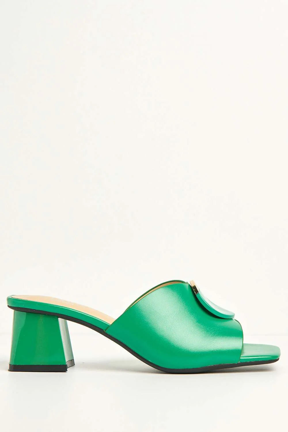 Elizabeth Gold Trim Circle Band Mule in Green - Image 5