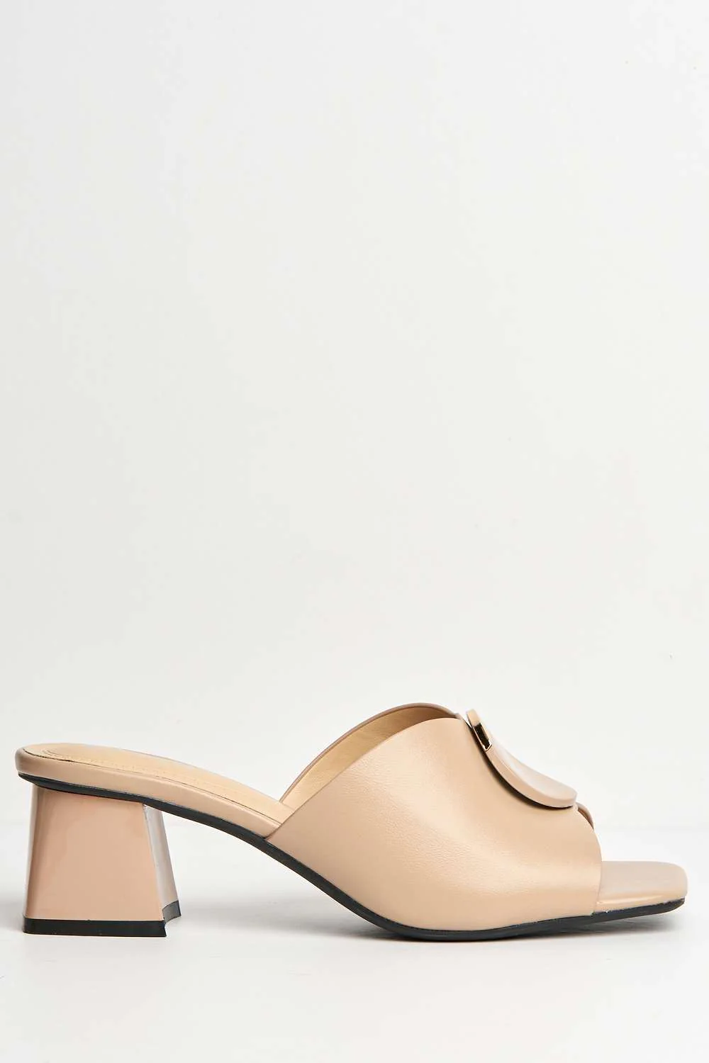 Elizabeth Gold Trim Circle Band Mule in Nude - Image 5