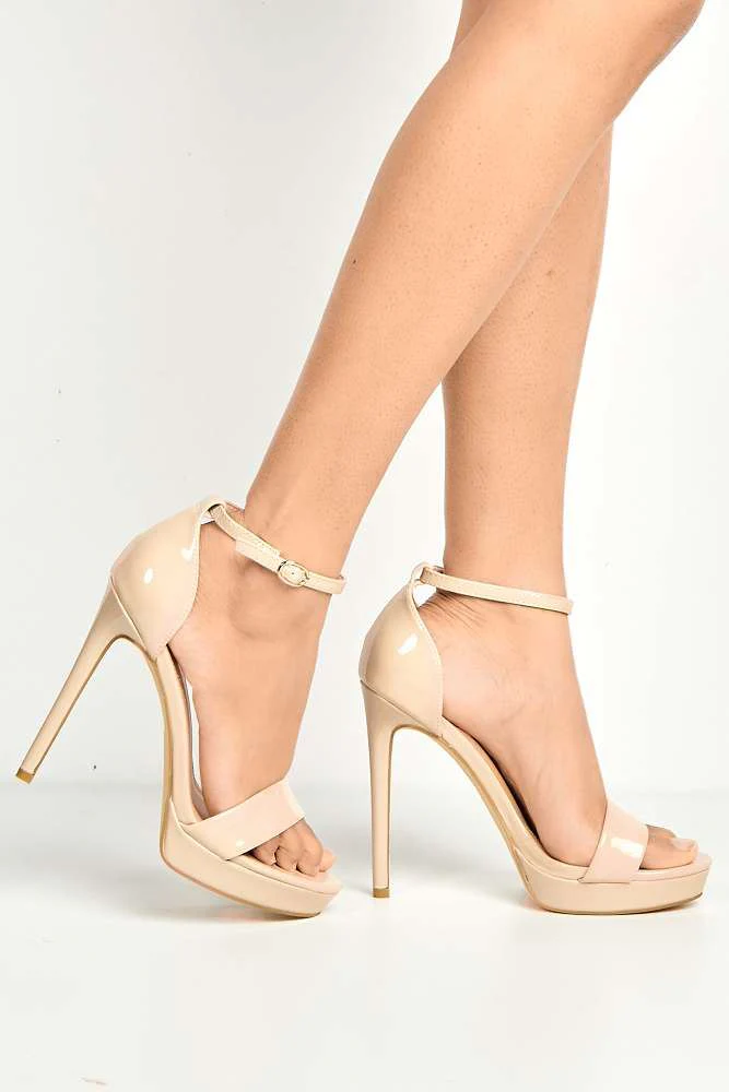 Ella Barely There Platform Sandal in Blush Patent - Image 3