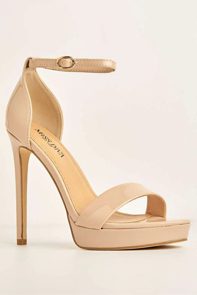 Ella Barely There Platform Sandal in Blush Patent - Image 4