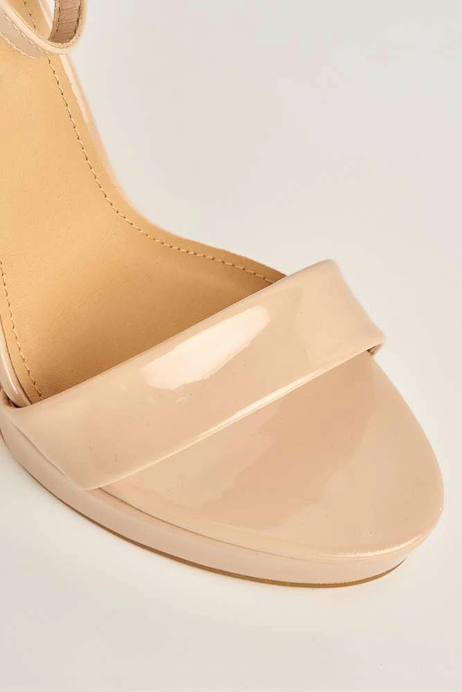 Ella Barely There Platform Sandal in Blush Patent - Image 5