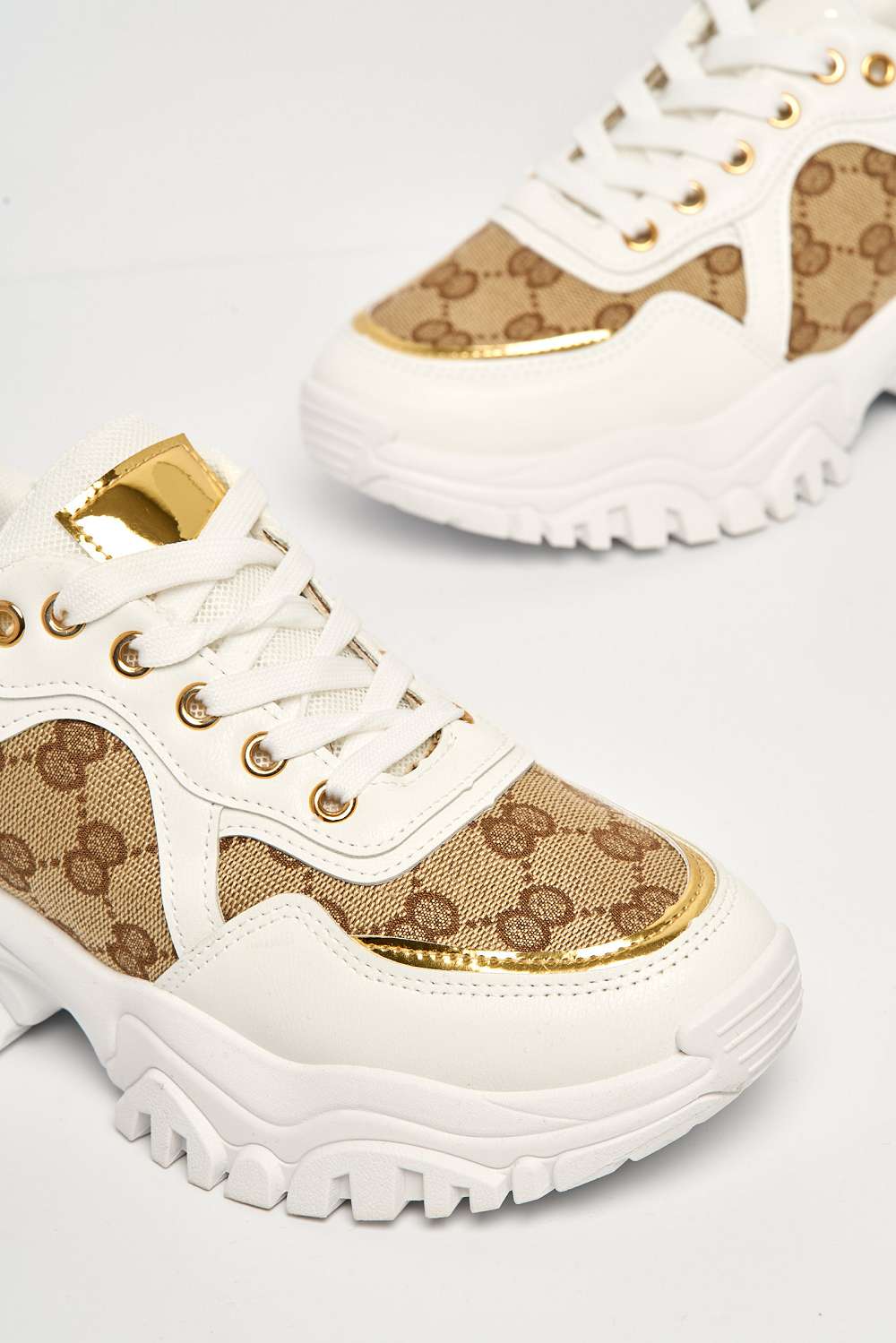 Elle Chunky Sole Logo Trainer in White - Image 5