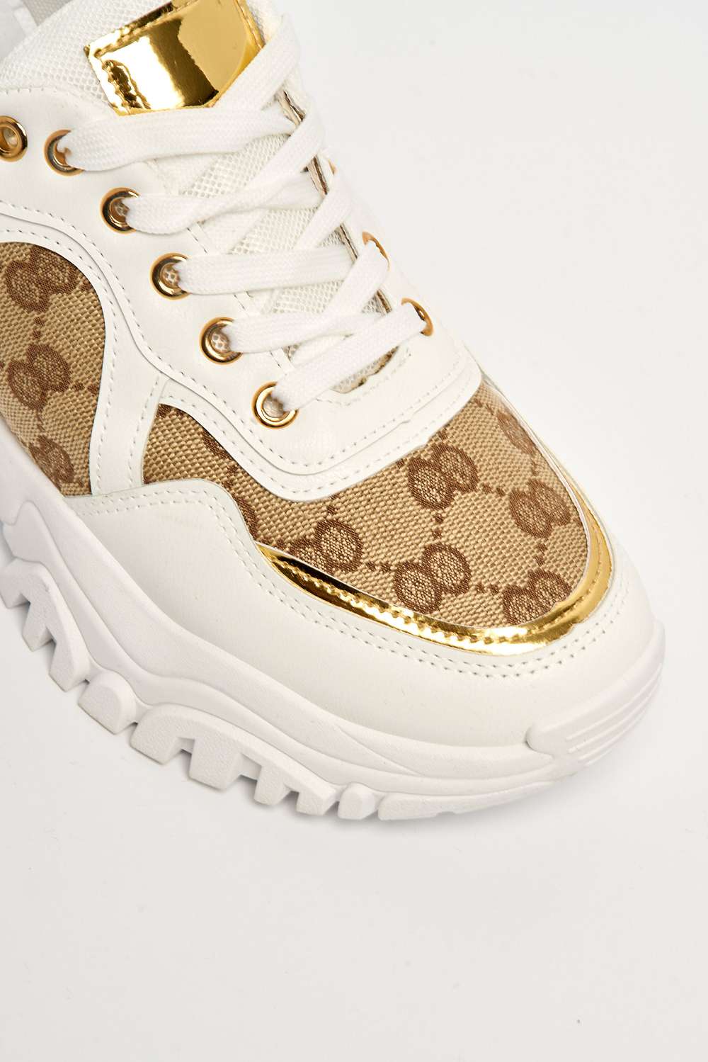 Elle Chunky Sole Logo Trainer in White - Image 6