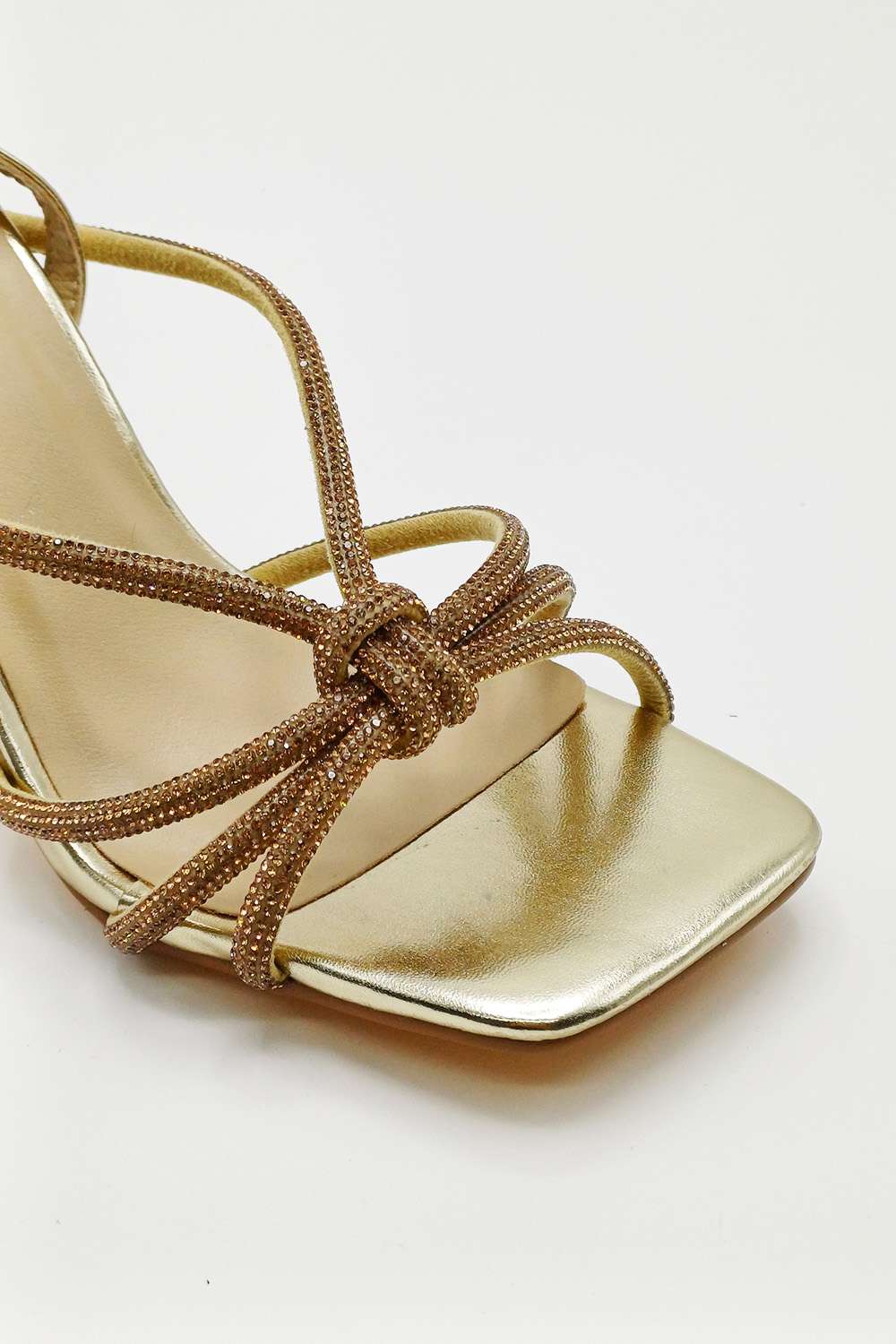 Elliana Diamante Embellished Heeled Sandals in Gold - Image 5