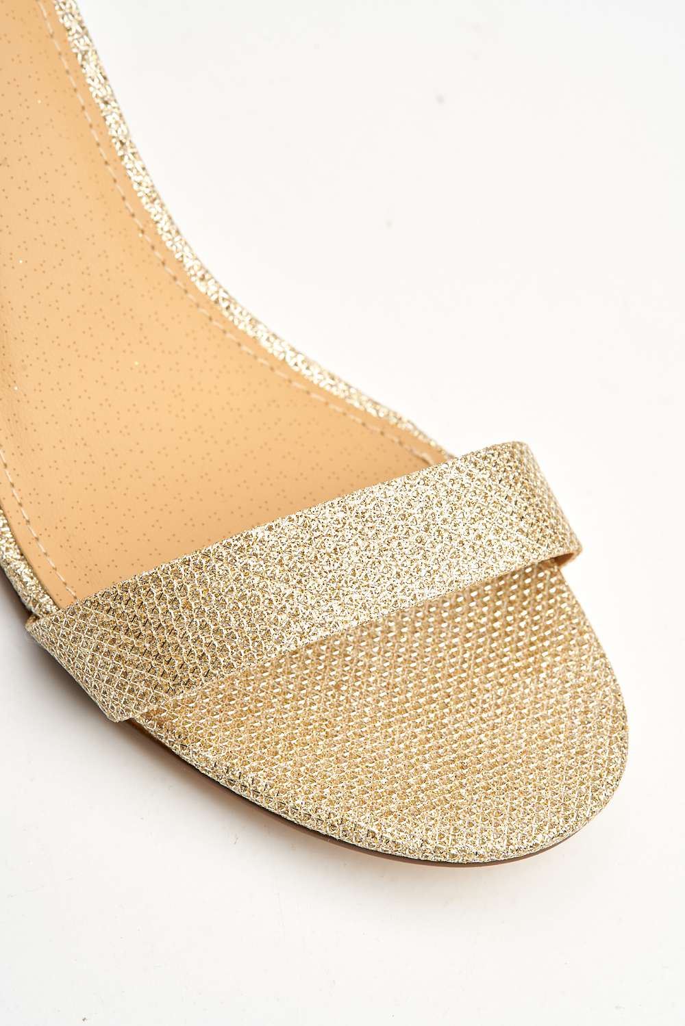 Elodie Gold Trim Anklestrap Sandal in Champagne Shimmer - Image 6