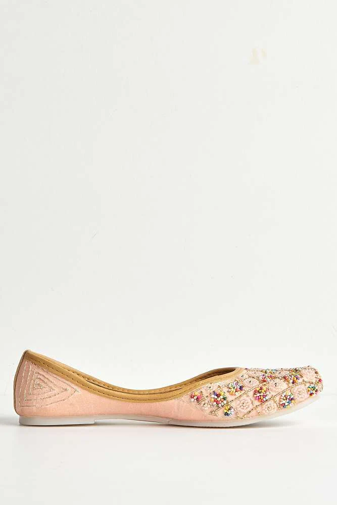 Emmy Multicolour Bead Slip On Pumps in Pink - Image 6