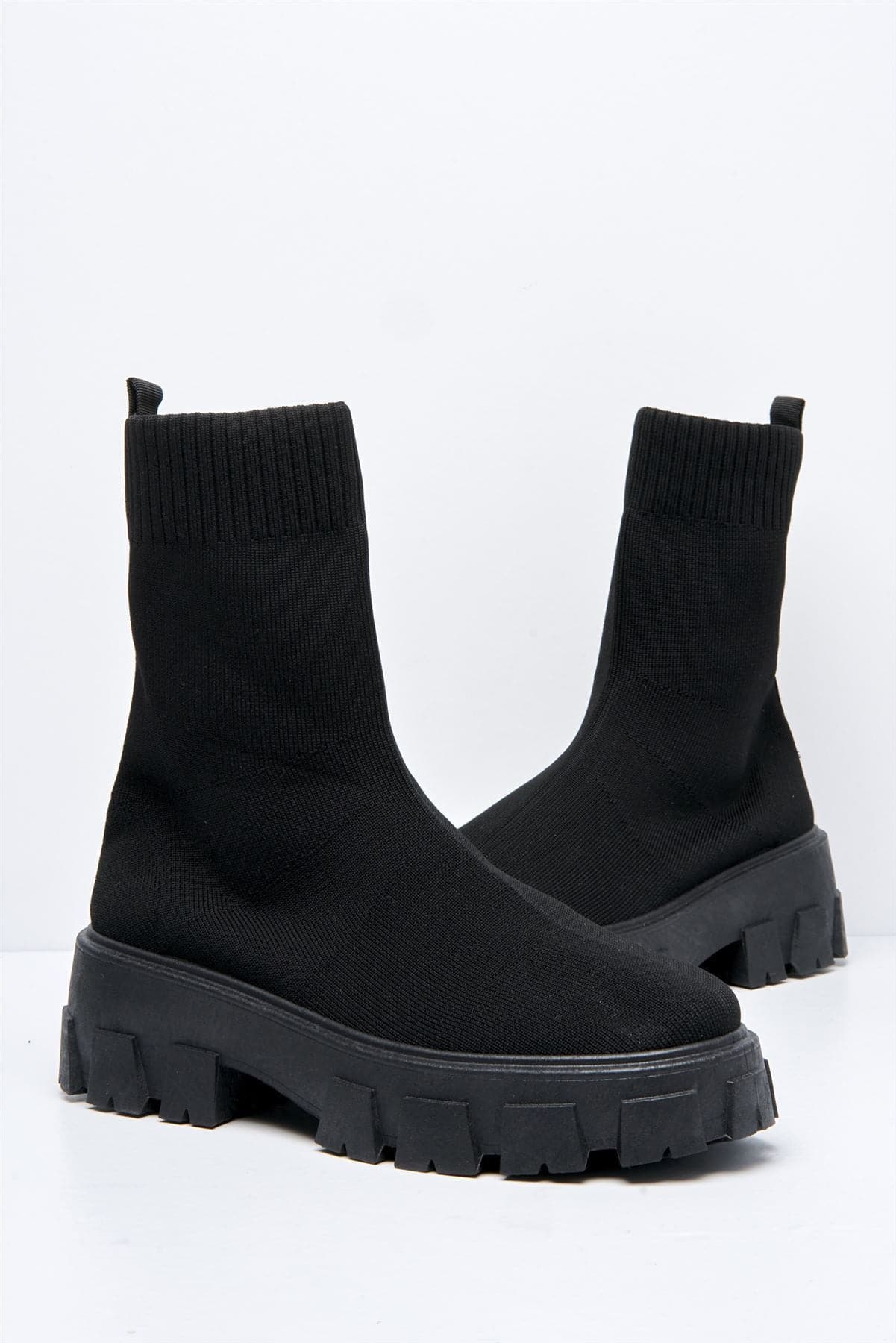 Enid Chunky Sock Boot in Black - Image 5