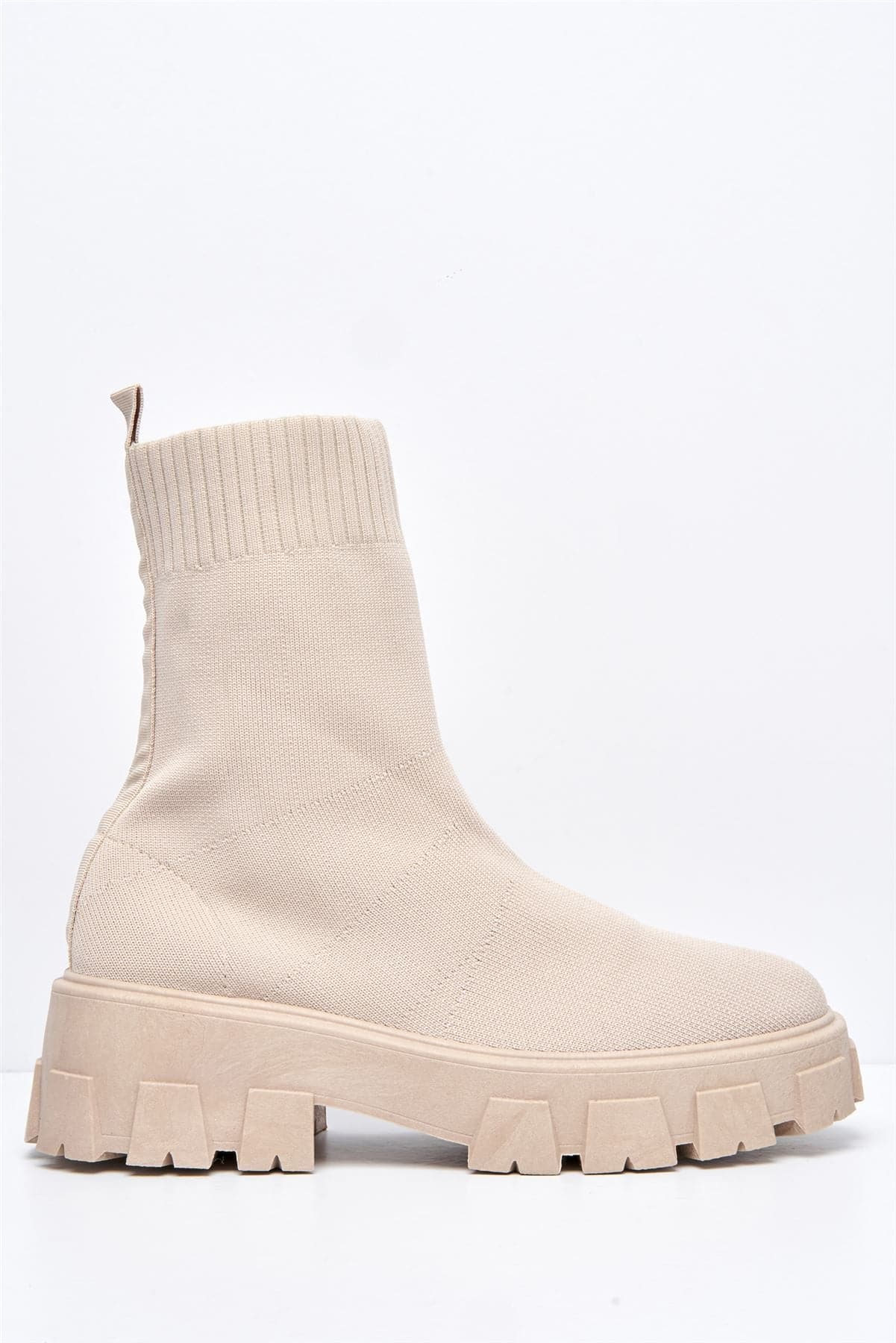 Enid Chunky Sock Boot in Cream - Image 5