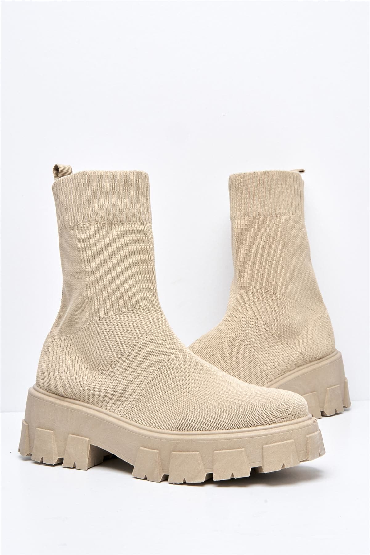 Enid Chunky Sock Boot in Mocha - Image 4