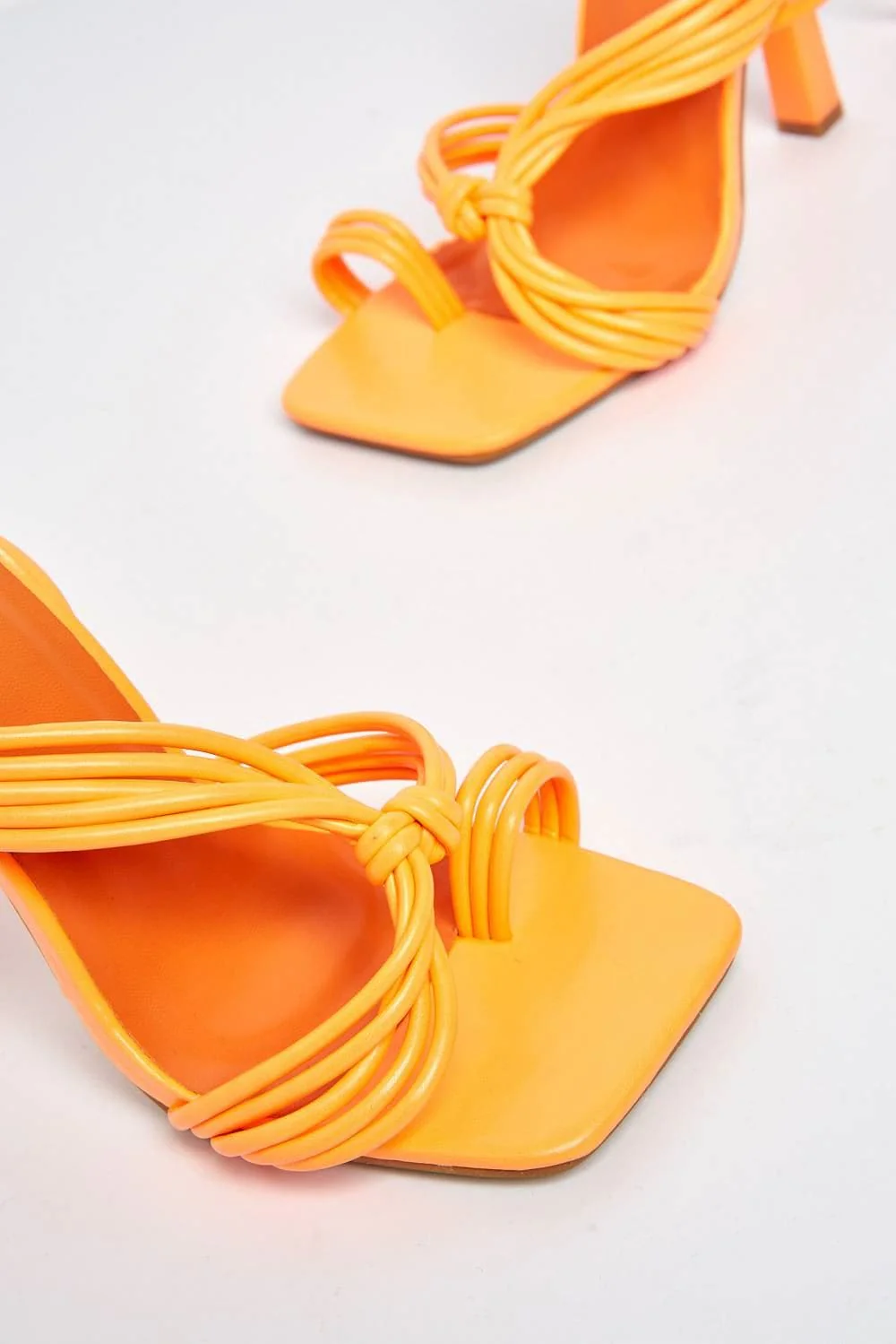 Evora Toe Ring Lace-up Strappy Sandal in Orange - Image 5
