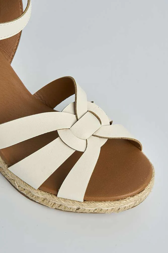 Faye Anklestrap Open Toe Wedge Sandals in White - Image 5