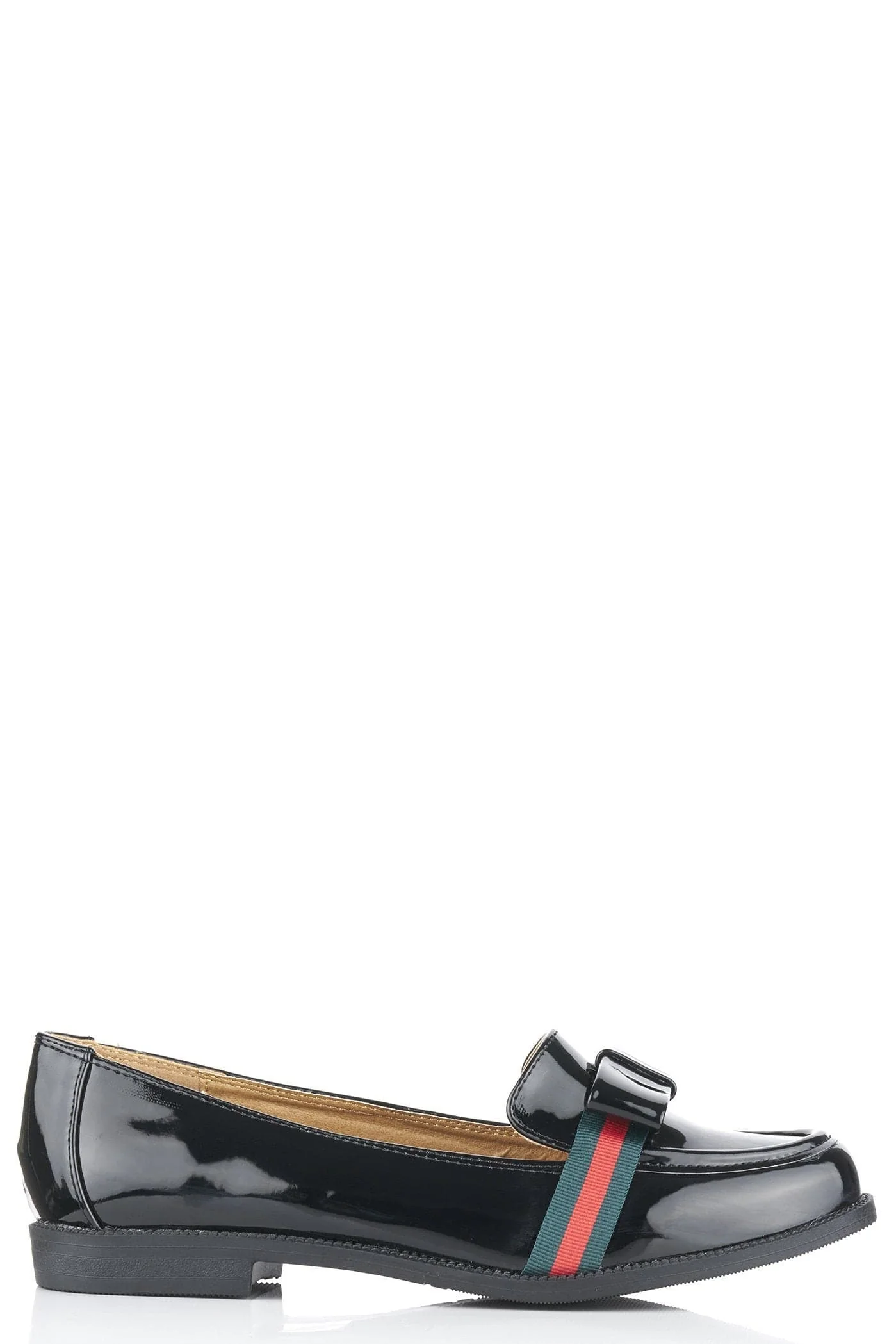Federal 3 Stripe Bow Trim Loafer in Black Patent - Image 4
