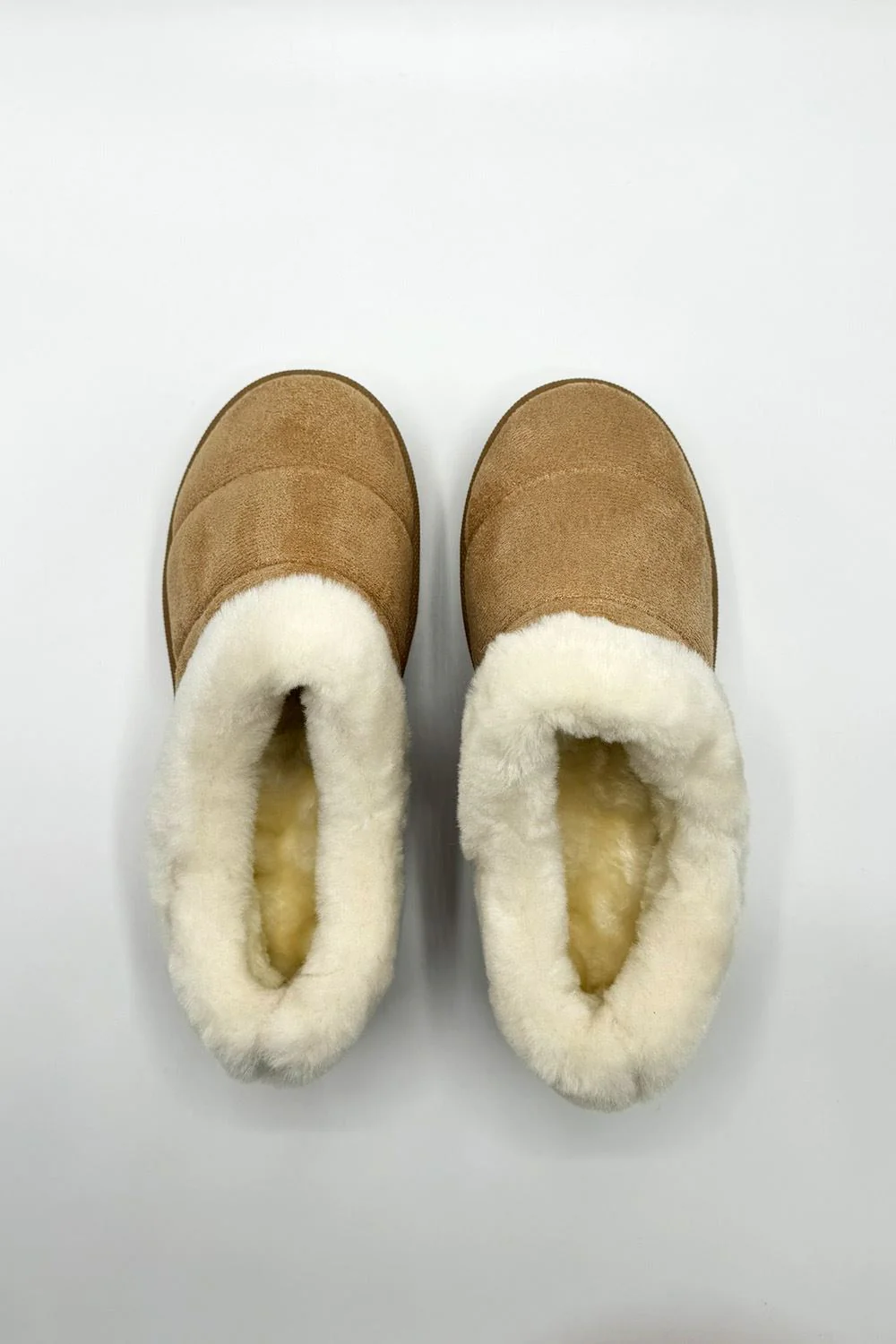Felpa Faux Fur Quilted Flatform Slippers in Sand - Image 5