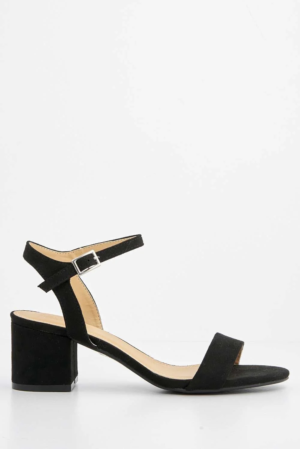 Flori Block Heel Anklestrap Sandal in Black Suede - Image 4