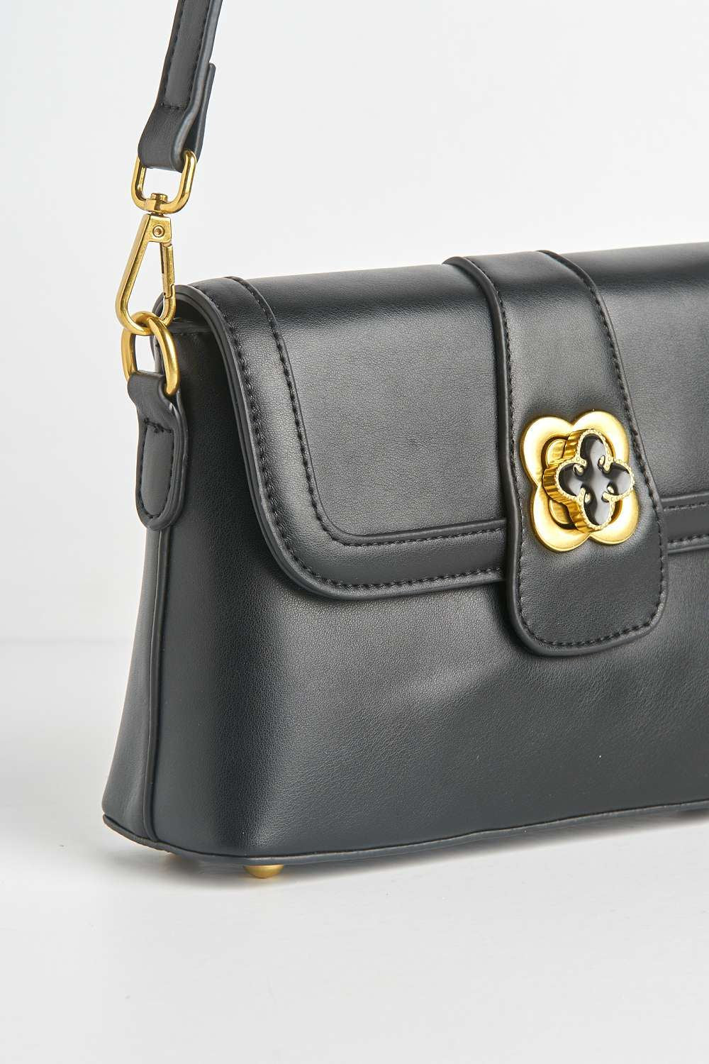 Floro Carlton Collecton Flower Brooch Clasp Bag in Black - Image 3