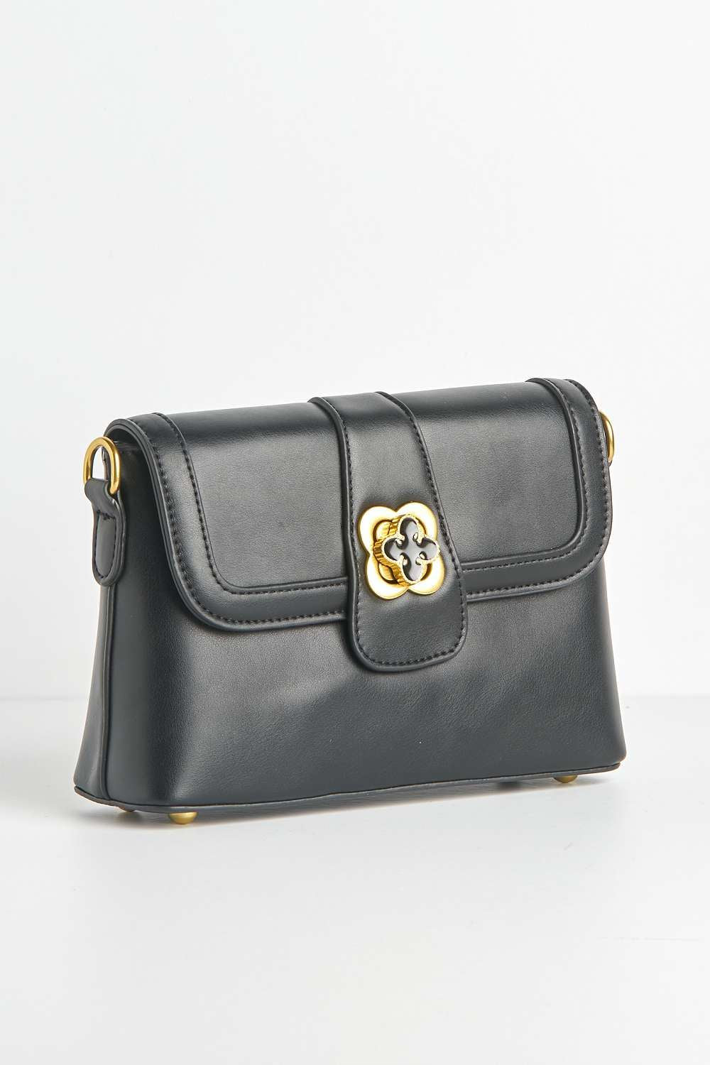 Floro Carlton Collecton Flower Brooch Clasp Bag in Black - Image 5