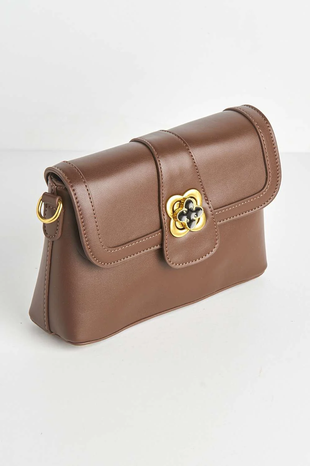 Floro Carlton Collecton Flower Brooch Clasp Bag in Brown - Image 4