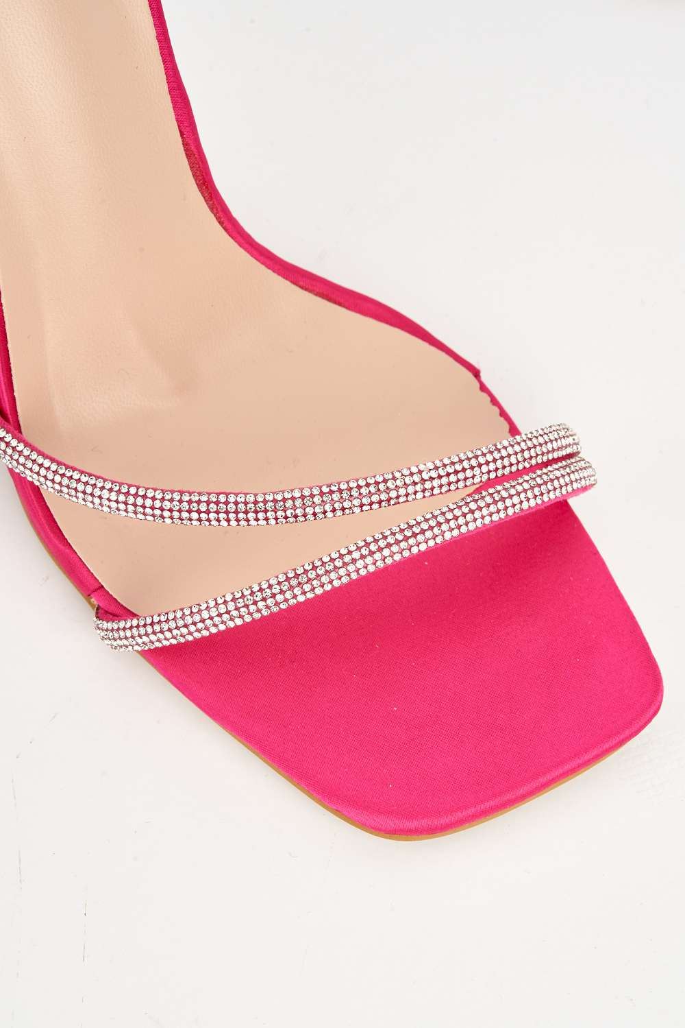 Freena Diamante Embellished Strappy Heeled Sandals in Fuchsia - Image 6