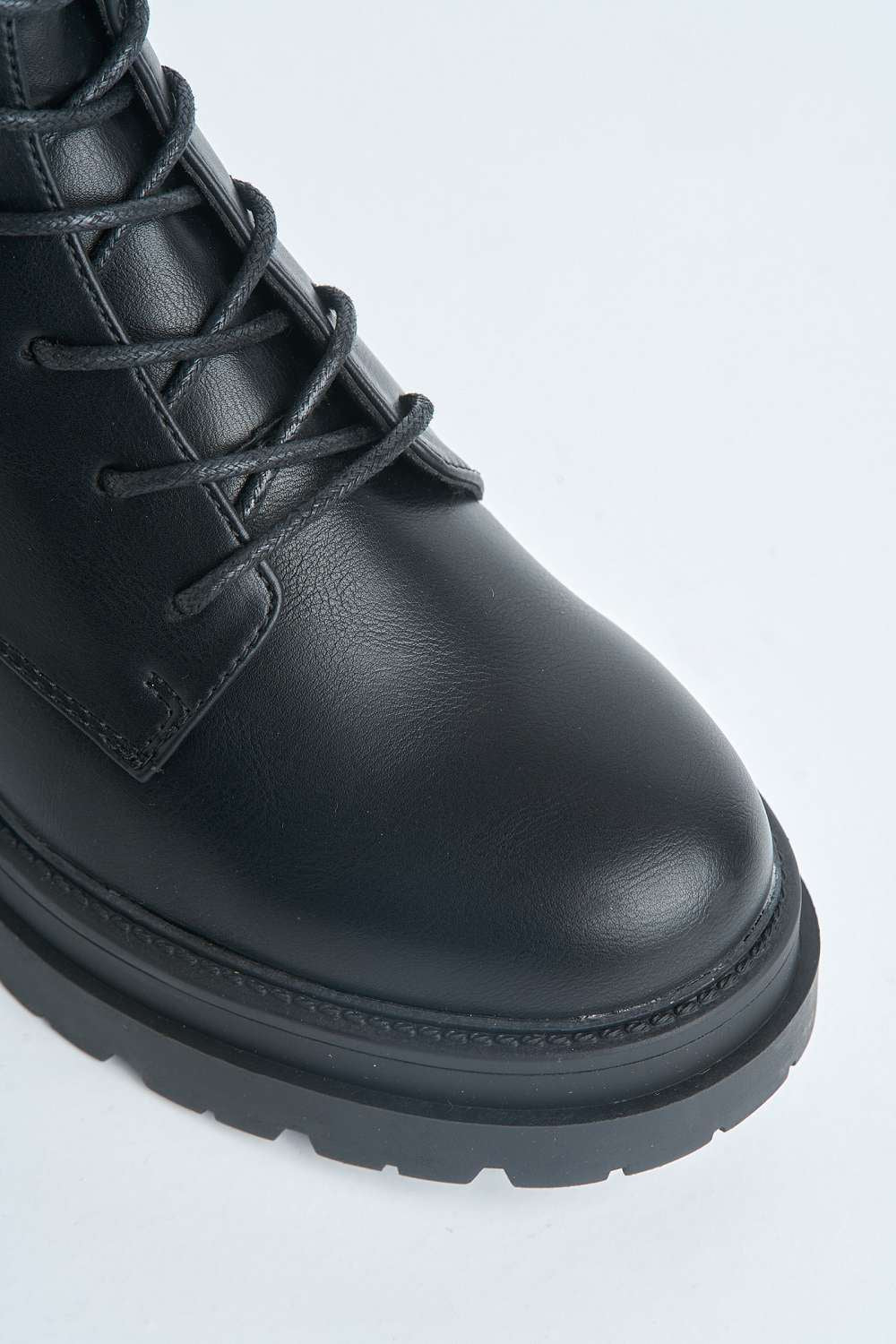 Gabbie Diamante Studded Detail Lace Up Ankle Boots in Black Matt - Image 6