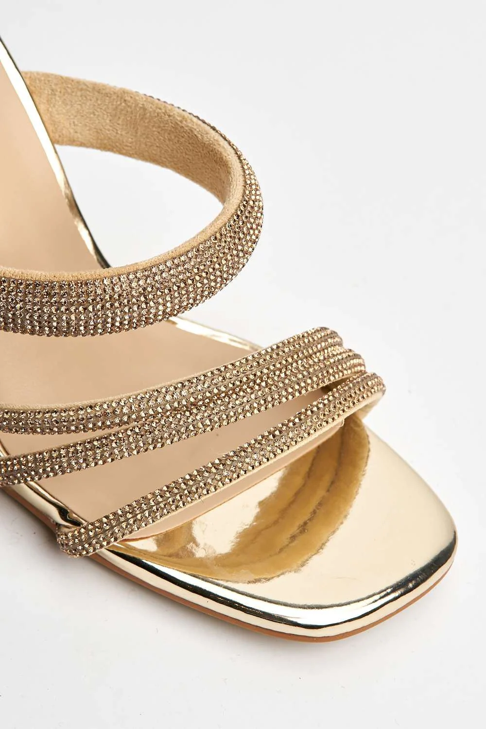 Gabriella Diamante Embellished Heeled Mules in Gold - Image 6