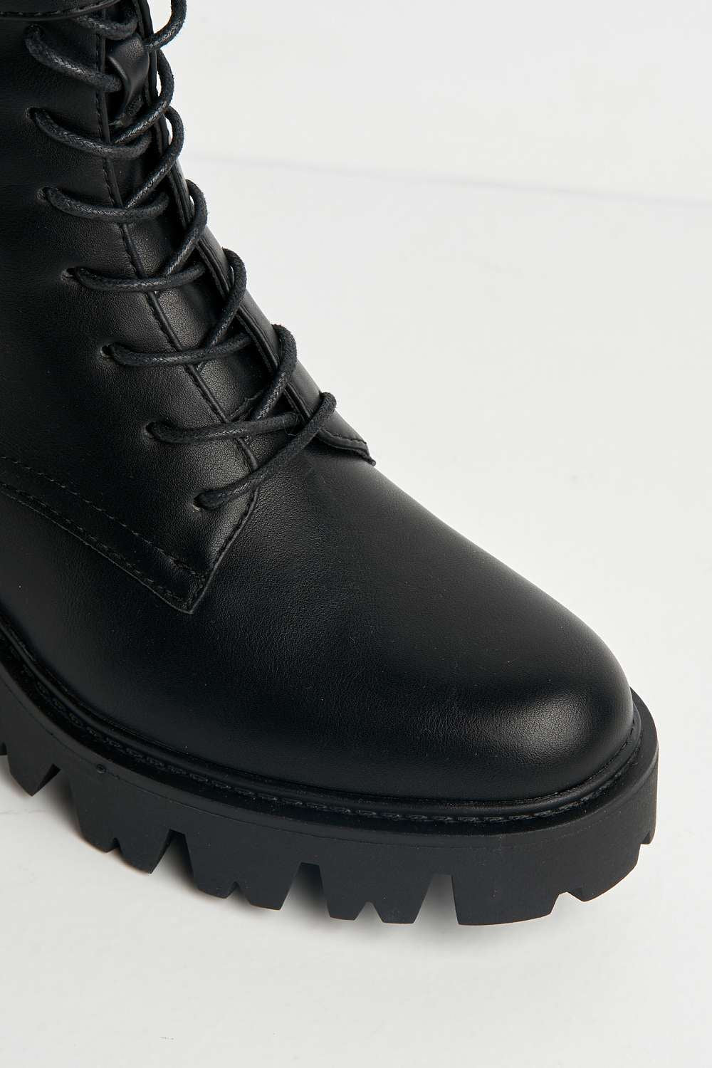 Gerda Ankle Buckle Detail Chunky Boots in Black Matt - Image 7