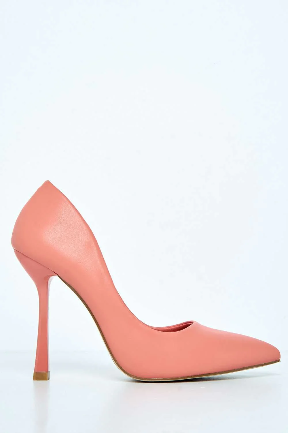 Gina Spool Heel Court Shoes in Pink Matt - Image 4